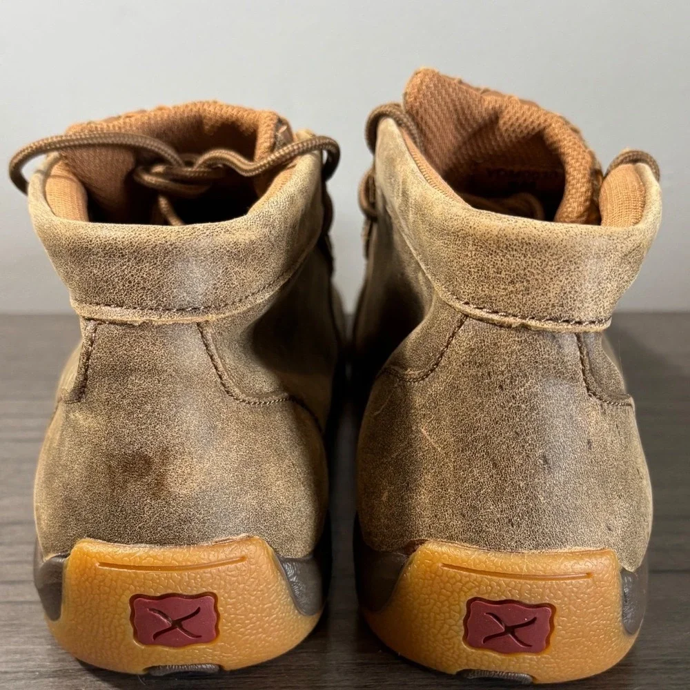 NWOT Twisted X‎ Driving Moc Bomber Tan Patchwork Chukka Boots YDMOO30 Size 6M